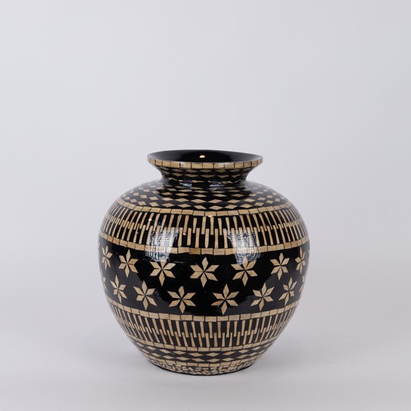 ΒΑΖΟ ΜΠΑΜΠΟΥ ΜΑΥΡΟ - ΜΠΕΖ 35x34cm