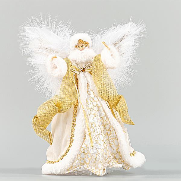 ΝΕΡΑΙΔΑ ΚΟΡΥΦΗ ΔΕΝΤΡΟΥ, ΛΕΥΚΗ ΜΕ ΧΡΥΣΟ, 28cm