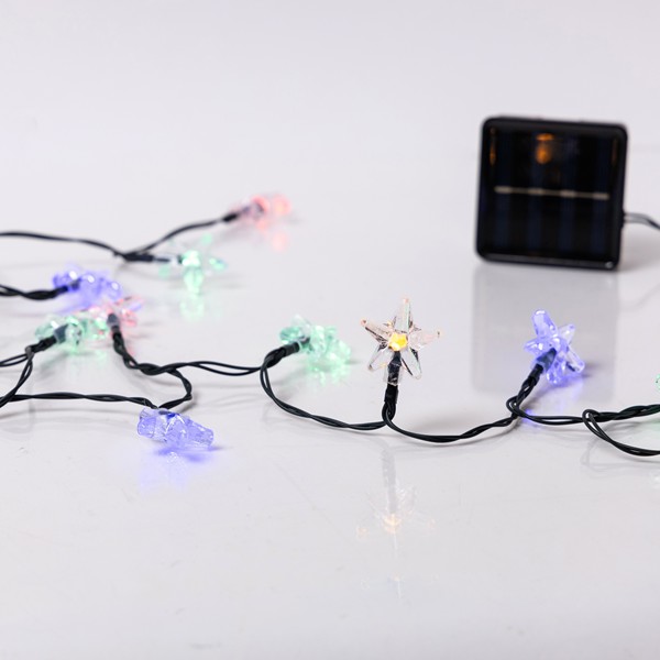 ΣΕΙΡΑ, 60 LED 5mm, ΠΛΑΣΤΙΚΑ ΑΣΤΕΡΙΑ, ΗΛΙΑΚΟ ΣΥΛΛΕΚΤΗ ΜΕ ΑΙΣΘΗΤΗΡΑ ΦΩΤΟΣ, 8 ΠΡΟΓΡΑΜΜΑΤΑ, ΠΡΑΣΙΝΟ PVC ΚΑΛΩΔΙΟ, ΧΡΩΜΑΤΙΣΤΟ LED ΑΝΑ 10cm, ΠΡΟΕΚΤΑΣΗ ΠΑΡΟΧΗΣ 60cm, IP20