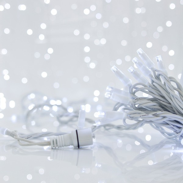 ΣΕΙΡΑ, 100 LED 5mm ΜΕ ΚΑΛΥΜΜΑ, 230V, 2 ΕΠΕΚΤΑΣΕΙΣ ΕΩΣ 9 ΣΕΤ, ΛΕΥΚΟ ΚΑΟΥΤΣΟΥΚ ΚΑΛΩΔΙΟ, ΛΕΥΚΟ LED ΑΝΑ 10cm, ΙΡ65 (ΧΩΡΙΣ ΠΡΟΕΚΤΑΣΗ ΠΑΡΟΧΗΣ)