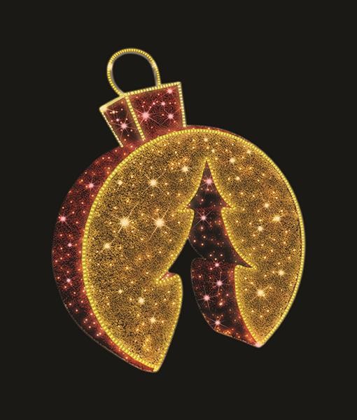 ΕΠΑΓΓΕΛΜΑΤΙΚΟ ΣΧΕΔΙΟ ΧΡΙΣΤΟΥΓΕΝΝΙΑΤΙΚΗ ΜΠΑΛΑ 3D, ΚΟΚΚΙΝH & ΧΡΥΣH, ΘΕΡΜΗ ΛΕΥΚΗ ΦΩΤΟΣΩΛΗΝΑ LED, ΘΕΡΜΟ ΛΕΥΚΟ LED, 4*3,3*0,3m, IP65