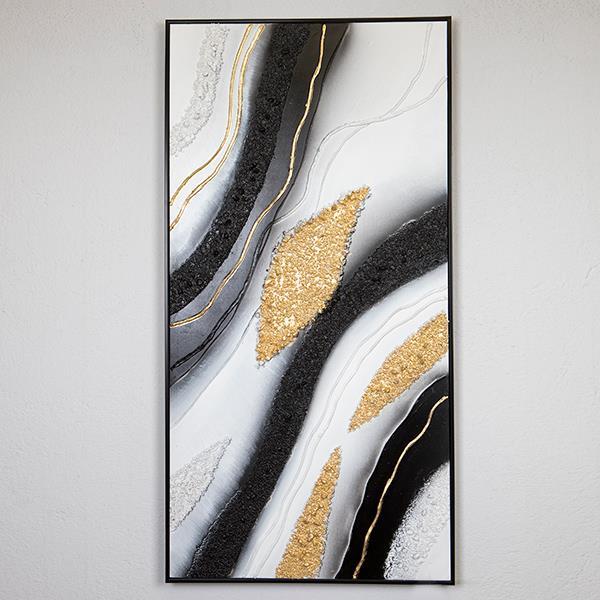 ΠΙΝΑΚΑΣ ΚΑΜΒΑΣ ΜΑΥΡΟΣ-ΧΡΥΣΟΣ-ΛΕΥΚΟΣ 62x4.5x122cm
