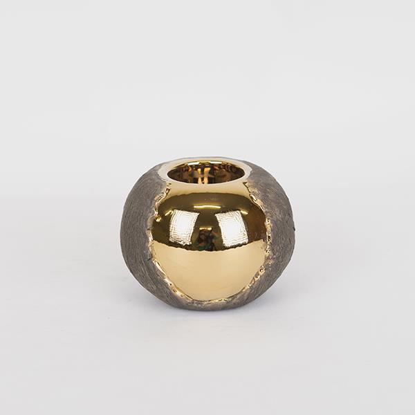 ΚΗΡΟΠΗΓΙΟ ΚΕΡΑΜΙΚΟ ΧΡΥΣΟ -ΚΑΦΕ 10.5x10.5x7.5cm