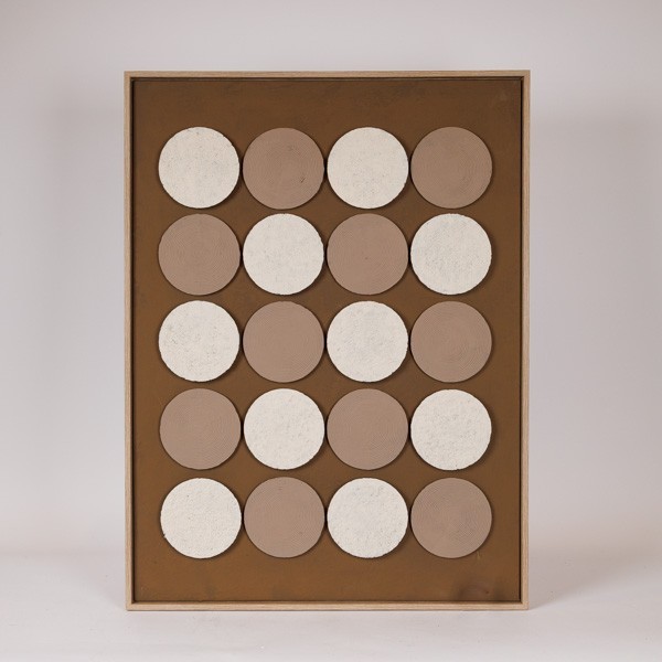 ΠΙΝΑΚΑΣ ΚΑΜΒΑΣ 3D ΚΥΚΛΟΙ ΚΑΦΕ - ΜΠΕΖ 60x2.9x80cm