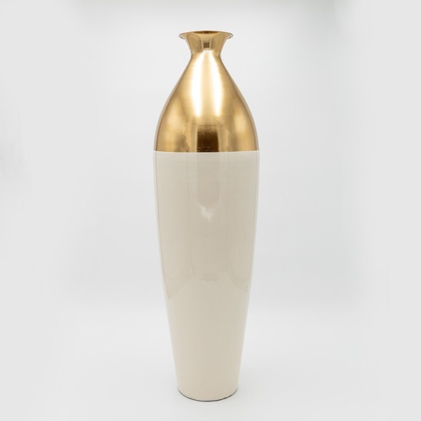 ΒΑΖΟ ΜΕΤΑΛΛΙΚΟ - ΚΕΡΑΜΙΚΟ ΜΠΕΖ - ΧΡΥΣΟ 18x9.5x60.5cm