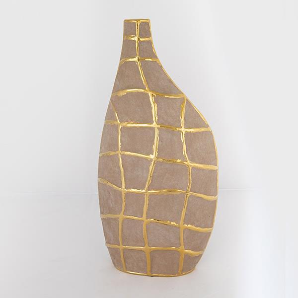 ΒΑΖΟ ΚΕΡΑΜΙΚΟ ΚΑΦΕ - ΧΡΥΣΟ 21.5x11.5x45cm