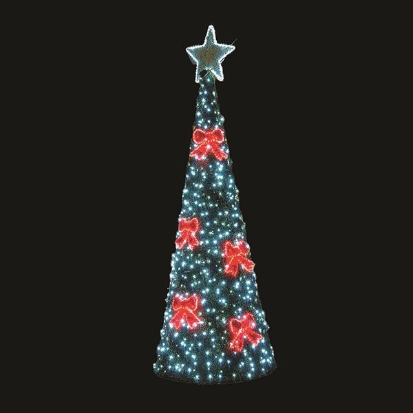 ΕΠΑΓΓΕΛΜΑΤΙΚΟ ΣΧΕΔΙΟ, ΧΡΙΣΤΟΥΓΕΝΝΙΑΤΙΚΟ ΔΕΝΤΡΟ 3D ΜΕ ΦΙΟΓΚΟΥΣ, 230V, ΛΕΥΚΗ ΚΑΙ ΚΟΚΚΙΝΗ LED ΦΩΤ/ΝΑ, ΛΕΥΚΟ LED, 900x350cm, IP65