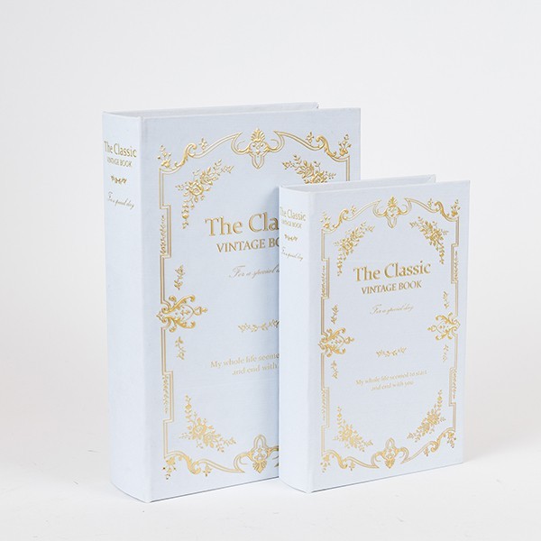 S/2 ΔΙΑΚΟΣΜΗΤΙΚΑ ΚΟΥΤΙΑ THE CLASSIC VINTAGE BOOK ΞΥΛΙΝΟ ΛΕΥΚΟ 30x21x7cm