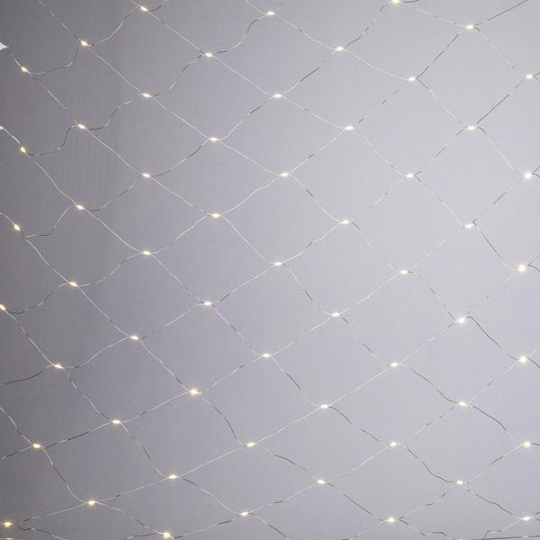 ΔΙΧΤΥ, 150 MINI MILKY LED, 27V ΜΕΤΑΣΧΗΜΑΤΙΣΤΗ, ΣΤΑΘΕΡΟ, ΔΙΑΦΑΝΟ ΠΛΑΚΕ ΧΑΛΚΙΝΟ ΚΑΛΩΔΙΟ, ΘΕΡΜΟ ΛΕΥΚΟ LED (H250 x W200cm), ΠΡΟΕΚΤΑΣΗ ΠΑΡΟΧΗΣ 5m, IP44