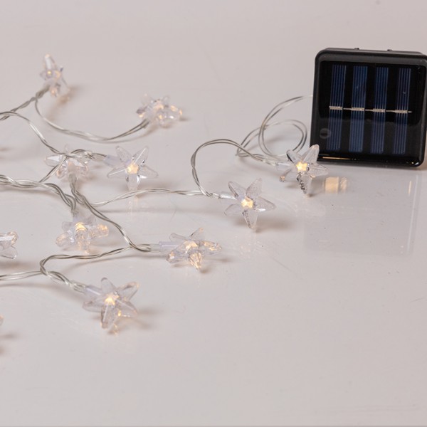 ΣΕΙΡΑ, 60 LED 5mm, ΠΛΑΣΤΙΚΑ ΑΣΤΕΡΙΑ, ΗΛΙΑΚΟ ΣΥΛΛΕΚΤΗ ΜΕ ΑΙΣΘΗΤΗΡΑ ΦΩΤΟΣ, 8 ΠΡΟΓΡΑΜΜΑΤΑ, ΔΙΑΦΑΝΟ PVC ΚΑΛΩΔΙΟ, ΘΕΡΜΟ ΛΕΥΚΟ LED ΑΝΑ 10cm, ΠΡΟΕΚΤΑΣΗ ΠΑΡΟΧΗΣ 60cm, IP20