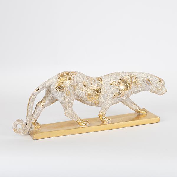 ΠΑΝΘΗΡΑΣ ΠΟΛΥΡΕΖΙΝ ΛΕΥΚΟΣ - ΧΡΥΣΟΣ 42.5x10.5x16.7cm