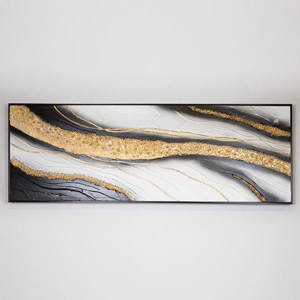 ΠΙΝΑΚΑΣ ΚΑΜΒΑΣ ΜΑΥΡΟΣ - ΛΕΥΚΟΣ - ΧΡΥΣΟΣ 152x4.5x52cm