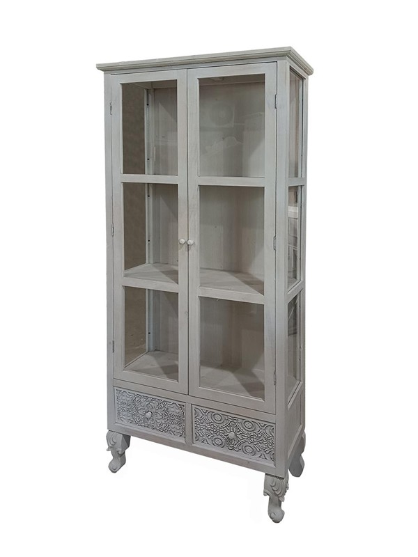 ΒΙΤΡΙΝΑ ΞΥΛΙΝΗ ΑΝΟΙΧΤΟ ΓΚΡΙ 68x32x160cm