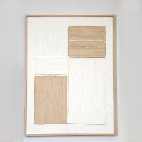 ΠΙΝΑΚΑΣ ΜΕ ΠΛΑΙΣΙΟ ΣΧΗΜΑΤΑ ΛΕΥΚΟΣ - ΜΠΕΖ 60x3x80cm