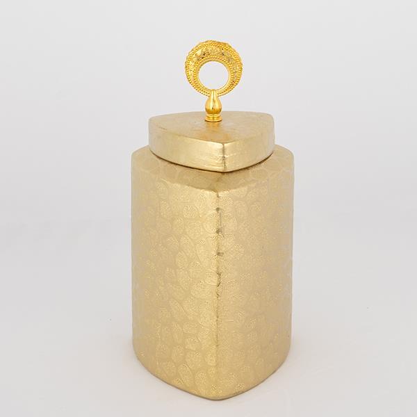 ΒΑΖΟ ΜΕ ΚΑΠΑΚΙ ΚΕΡΑΜΙΚΟ ΧΡΥΣΟ 14.5x14.5x28cm