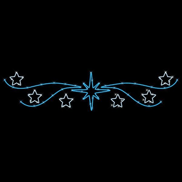 ΕΠΑΓΓΕΛΜΑΤΙΚΟ ΣΧΕΔΙΟ, ΓΙΡΛΑΝΤΑ, ΜΕ ΑΣΤΕΡΙΑ, 230V, ΜΠΛΕ & ΛΕΥΚΗ LED ΦΩΤΟΣΩΛΗΝΑ, 120x530, IP65