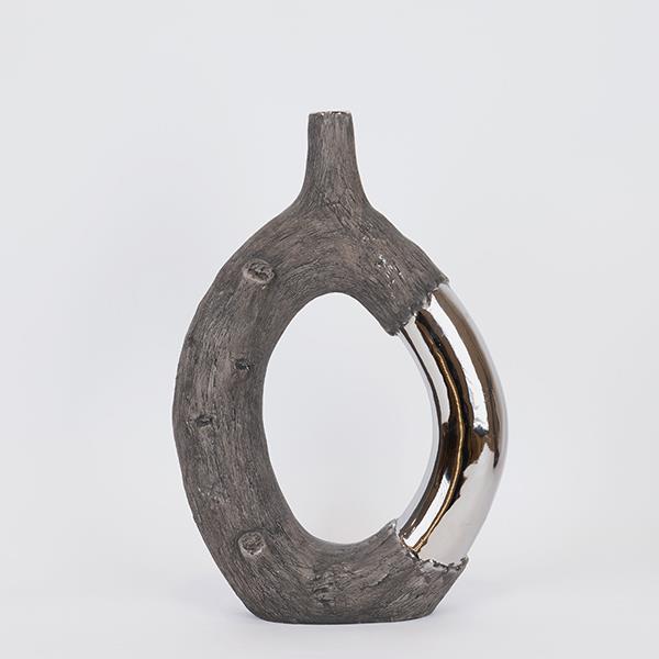 ΒΑΖΟ ΚΕΡΑΜΙΚΟ ΚΑΦΕ - ΑΣΗΜΙ 26.5x9.5x39.5cm