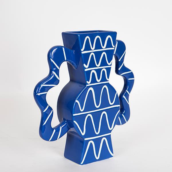 ΒΑΖΟ ΚΕΡΑΜΙΚΟ ΜΠΛΕ  37.5x8x35.5cm