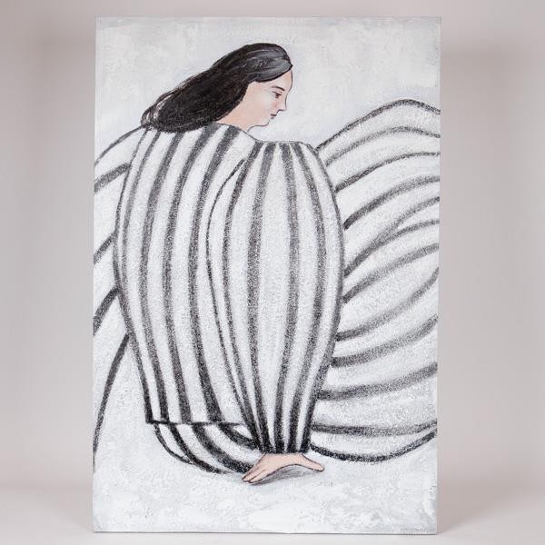 ΠΙΝΑΚΑΣ ΚΑΜΒΑΣ ΓΥΝΑΙΚΑ ΛΕΥΚΟΣ - ΜΑΥΡΟΣ 60x3.8x90cm