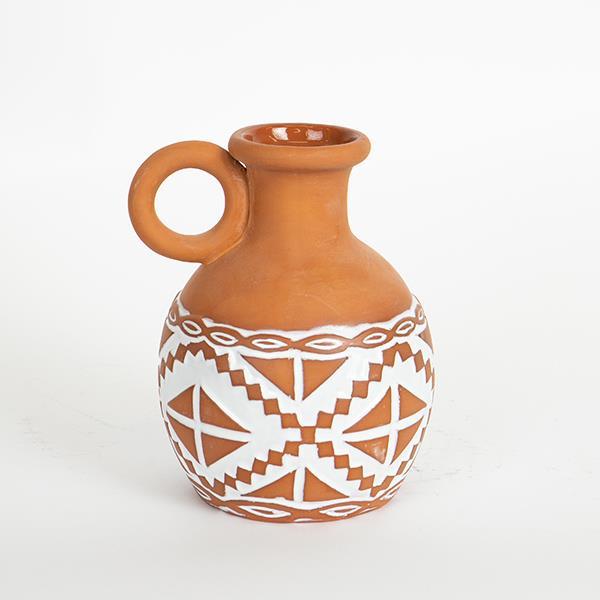 ΒΑΖΟ ΚΕΡΑΜΙΚΟ ΤΕΡΑΚΟΤΑ - ΛΕΥΚΟ 13.1x13.1x17.7cm