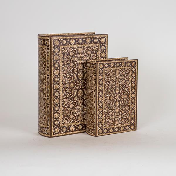 S/2 ΚΟΥΤΙΑ ΒΙΒΛΙΑ ΞΥΛΙΝΑ ΚΑΦΕ 19x7x27cm