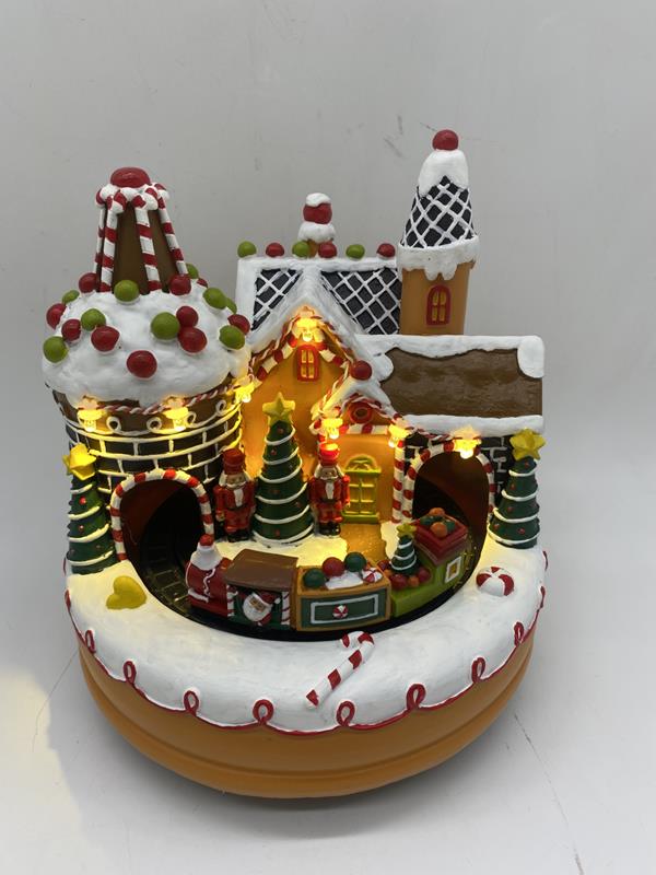 ΧΡΙΣΤΟΥΓΕΝΝΙΑΤΙΚΟ ΧΩΡΙΟ, CANDY, ΜΕ ΜΕΤΑΣΧΗΜΑΤΙΣΤΗ, ΜΕ ΤΡΕΝΑΚΙ, ΜΟΥΣΙΚΗ ΚΑΙ ΚΙΝΗΣΗ, 16.5x16.5x18cm