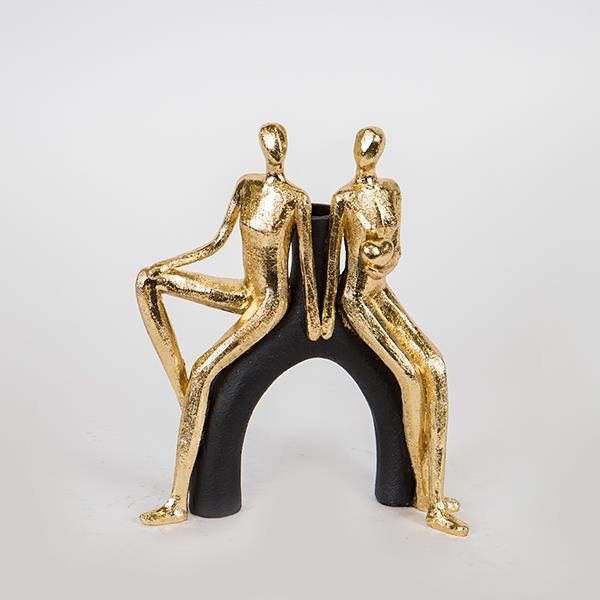 ΒΑΖΟ ΠΟΛΥΡΕΖΙΝ ΜΑΥΡΟ - ΧΡΥΣΟ 19.5x7.5x24cm
