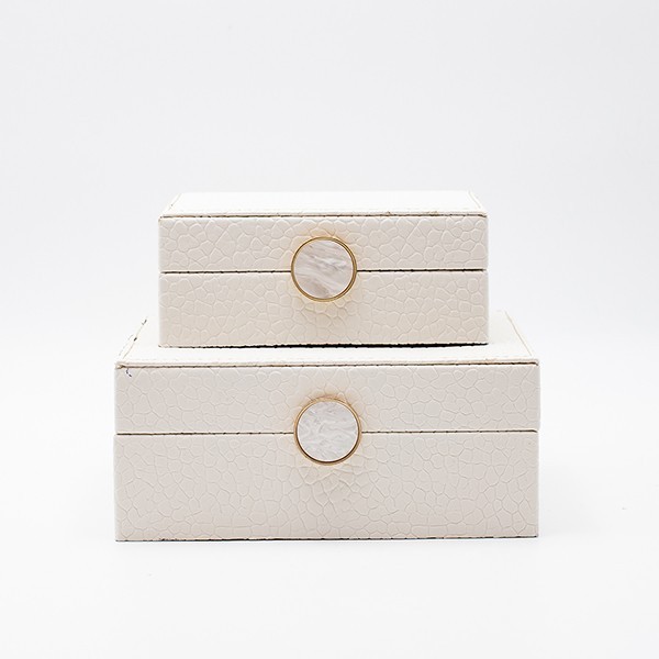 S/2 ΔΙΑΚΟΣΜΗΤΙΚΑ ΚΟΥΤΙΑ ΞΥΛΙΝΑ ΛΕΥΚΟ 20x16x8cm/ 16x11x6cm