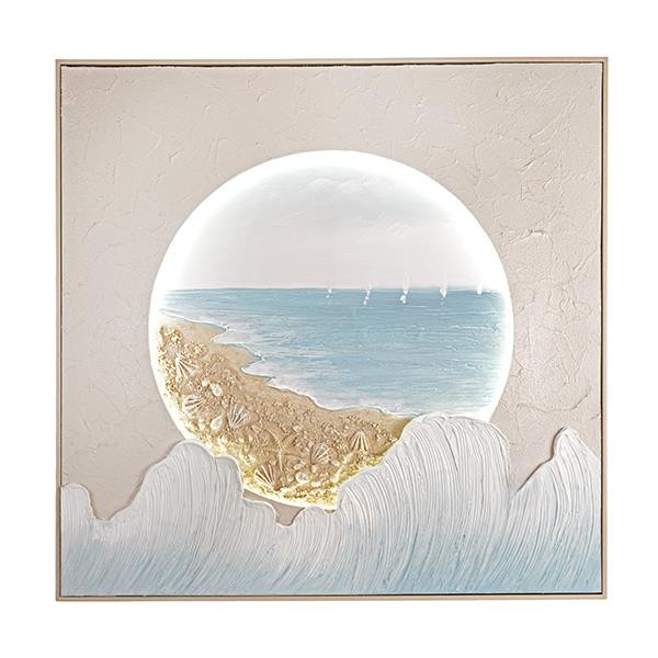 ΠΙΝΑΚΑΣ LED ΚΥΚΛΟΣ ΘΑΛΑΣΣΑ ΜΠΕΖ-ΓΑΛΑΖΙΟ 82x5x82cm