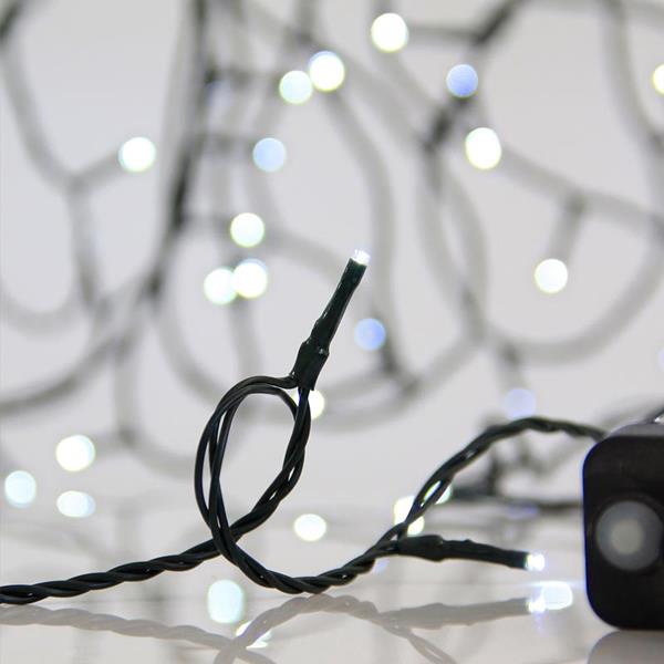 ΣΕΙΡΑ, 300 LED 3mm, 31V ΜΕΤΑΣΧΗΜΑΤΙΣΤΗ, 8 ΠΡΟΓΡΑΜΜΑΤΑ & ΜΝΗΜΗ, ΠΡΑΣΙΝΟ PVC ΚΑΛΩΔΙΟ, ΛΕΥΚΟ LED ΑΝΑ 5cm, ΠΡΟΕΚΤΑΣΗ ΠΑΡΟΧΗΣ 3m, ΙΡ44