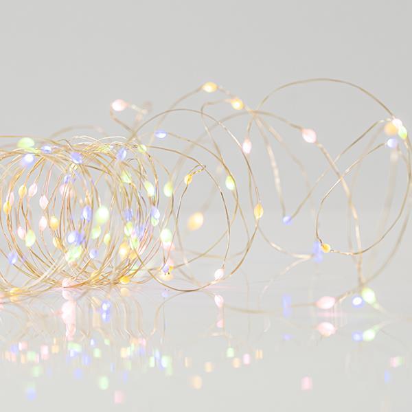 ΣΕΙΡΑ, 50 MINI ELECTRODELESS LED, ΜΠΑΤΑΡΙΑΣ 3xAA, 11 ΠΡΟΓΡΑΜΜΑΤΑ, ΑΣΗΜΙ ΧΑΛΚΙΝΟ ΚΑΛΩΔΙΟ, ΧΡΩΜΑΤΙΣΤΟ OPAL & ΘΕΡΜΟ ΛΕΥΚΟ LED ΑΝΑ 10cm, ΠΡΟΕΚΤΑΣΗ ΠΑΡΟΧΗΣ 10cm, IP44