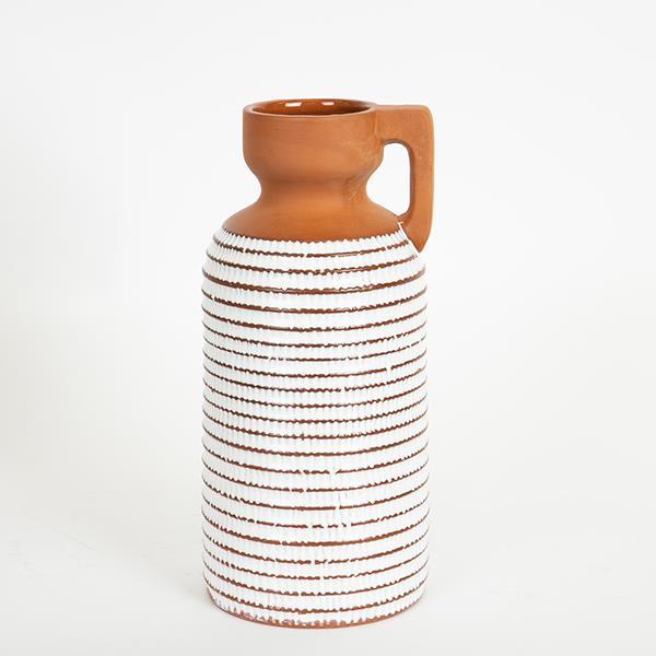 ΒΑΖΟ ΚΕΡΑΜΙΚΟ ΤΕΡΑΚΟΤΑ ΛΕΥΚΟ 12.1x12.1x26.6cm