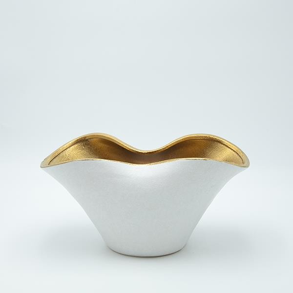 ΒΑΖΟ ΚΕΡΑΜΙΚΟ ΧΡΥΣΟ - ΛΕΥΚΟ 30.5x16.5x14cm