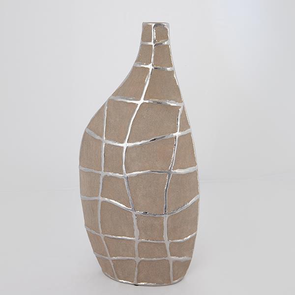 ΒΑΖΟ ΚΕΡΑΜΙΚΟ ΚΑΦΕ - ΑΣΗΜΙ  21.5x11.5x45cm