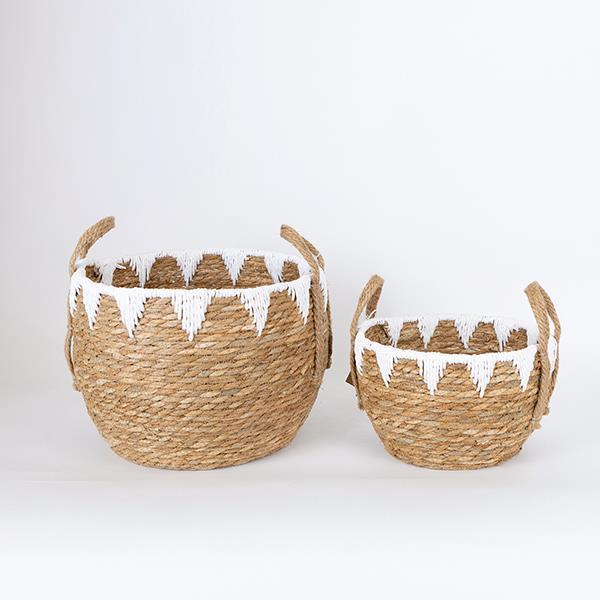S/2 ΚΑΛΑΘΙΑ ΨΑΘΙΝΑ ΚΑΦΕ-ΑΣΠΡΟ 24x18x16.5cm/32x26x23.5cm
