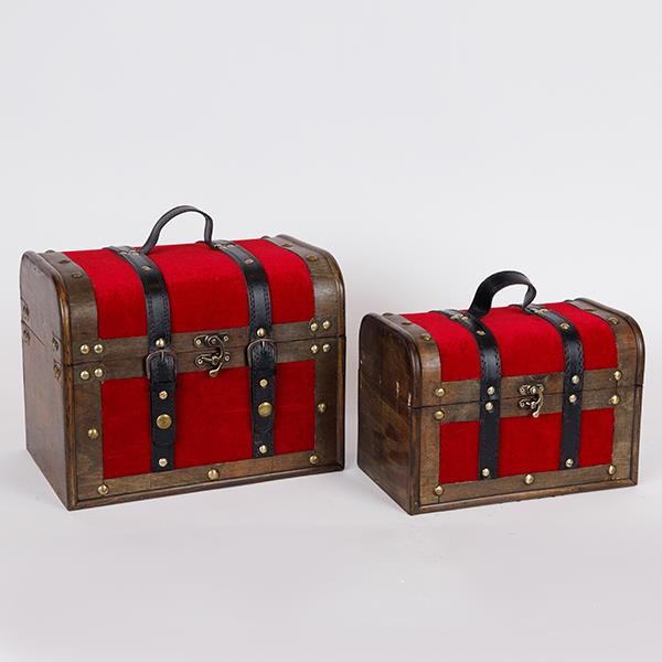 ΜΠΑΟΥΛΟ ΞΥΛΙΝΟ, ΜΠΟΡΝΤΟ ΒΕΛΟΥΔΟ, ΣΕΤ 2ΤΜΧ, 29x19x22cm ΚΑΙ 25x15x17cm