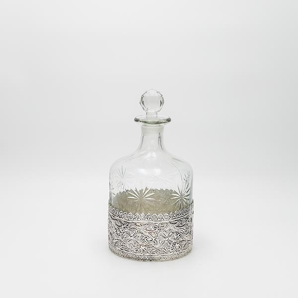 ΚΑΡΑΦΑ ΓΥΑΛΙΝΗ - ΜΕΤΑΛΛΙΚΗ ΑΣΗΜΙ 13x26cm