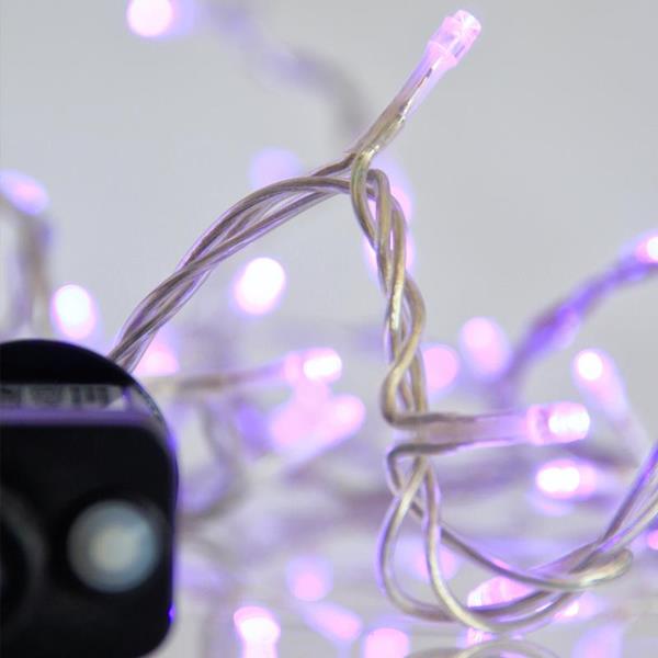 ΣΕΙΡΑ, 240 LED 3mm, 31V ΜΕΤΑΣΧΗΜΑΤΙΣΤΗ, 8 ΠΡΟΓΡΑΜΜΑΤΑ & ΜΝΗΜΗ, ΔΙΑΦΑΝΟ PVC ΚΑΛΩΔΙΟ, ΜΩΒ LED ΑΝΑ 5cm, ΠΡΟΕΚΤΑΣΗ ΠΑΡΟΧΗΣ 3m, ΙΡ44
