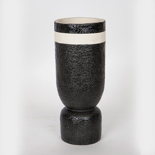 ΒΑΖΟ ΚΕΡΑΜΙΚΟ ΜΑΥΡΟ - ΛΕΥΚΟ 12x12x30cm