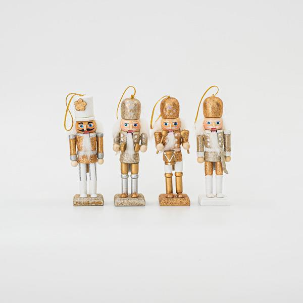 ΚΑΡΥΟΘΡΑΥΣΤΗΣ, ΧΡΥΣΟΣ-ΑΣΠΡΟΣ , 4 ΣΧΕΔΙΑ, ΣΕΤ 4ΤΜΧ, 13cm