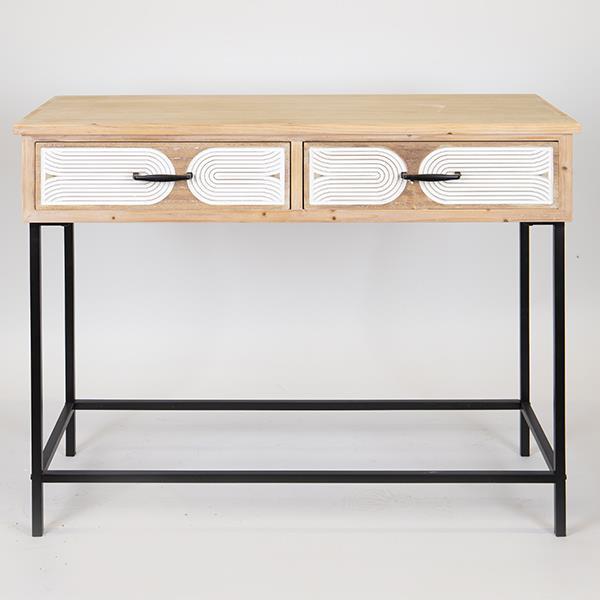 ΚΟΝΣΟΛΑ ΞΥΛΙΝΗ NATURAL - ΛΕΥΚΗ 100x41x80.5cm