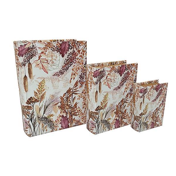 S/3 ΚΟΥΤΙΑ ΒΙΒΛΙΑ ΞΥΛΙΝΑ ΜΠΕΖ 30x22x7.5cm / 23x17x6cm / 16x11x4.5cm