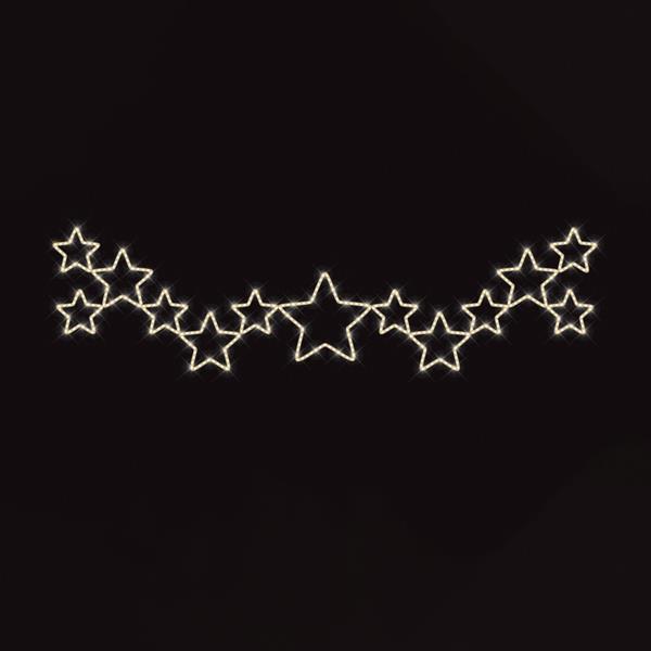 ΕΠΑΓΓΕΛΜΑΤΙΚΟ ΣΧΕΔΙΟ, ΓΙΡΛΑΝΤΑ ΑΛΟΥΜΙΝΙΟΥ ΜΕ ΑΣΤΕΡΑΚΙΑ, ΘΕΡΜΗ ΛΕΥΚΗ LED ΦΩΤΟΣΩΛΗΝΑ, 100x450cm, IP65