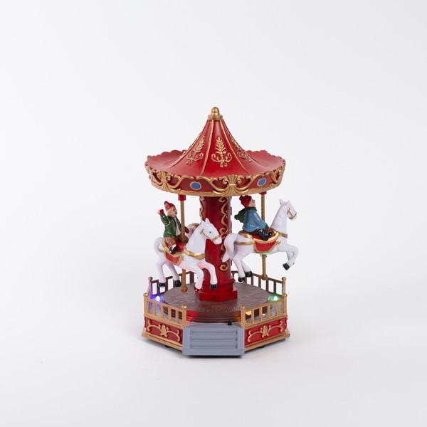 ΜΙΚΡΟ ΚΑΡΟΥΖΕΛ,  ΜΕ ΦΩΣ, ΜΟΥΣΙΚΗ ΚΑΙ ΚΙΝΗΣΗ, ΜΠΑΤΑΡΙΑΣ, 12.5x13x18.8cm