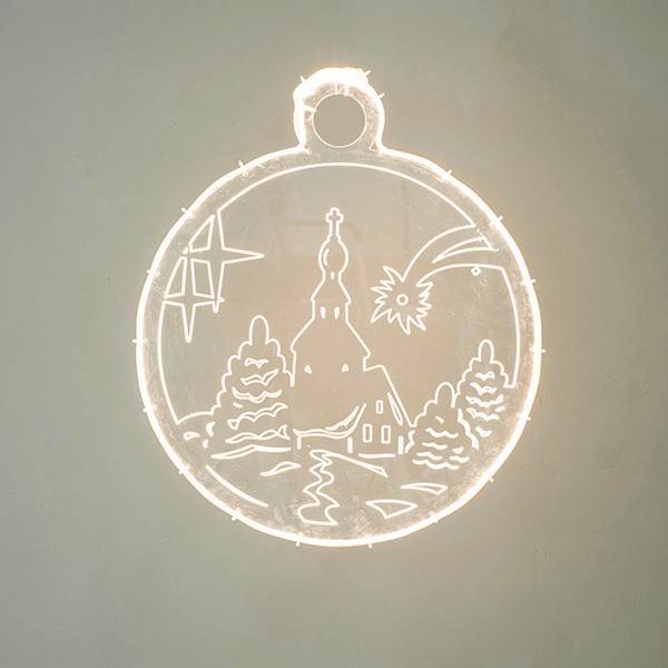 ΕΠΑΓΓΕΛΜΑΤΙΚΟ ΣΧΕΔΙΟ ΚΡΕΜΑΣΤΟ ΜΕ PLEXI GLASS, ΕΚΚΛΗΣΙΑ ΜΕ ΑΣΤΕΡΙΑ, ΘΕΡΜΗ ΛΕΥΚΗ ΤΑΙΝΙΑ LED, 48x2x63cm, IP65