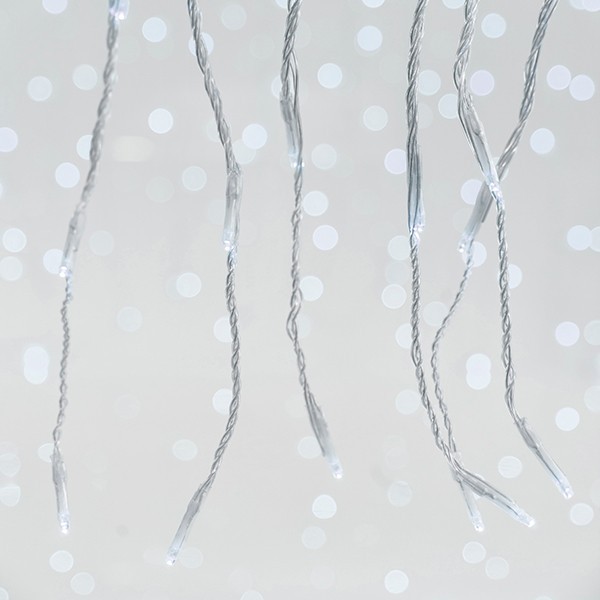ΚΟΥΡΤΙΝΑ, 240 LED 3mm, 31V ΜΕΤΑΣΧΗΜΑΤΙΣΤΗ, ΠΡΟΓΡΑΜΜΑ SNOWFALL & ΜΝΗΜΗ, ΔΙΑΦΑΝΟ PVC ΚΑΛΩΔΙΟ, ΛΕΥΚΟ LED (H100 x W200cm, 20 ΣΕΙΡΕΣ x 12 LED), ΠΡΟΕΚΤΑΣΗ ΠΑΡΟΧΗΣ 3m, ΙΡ44