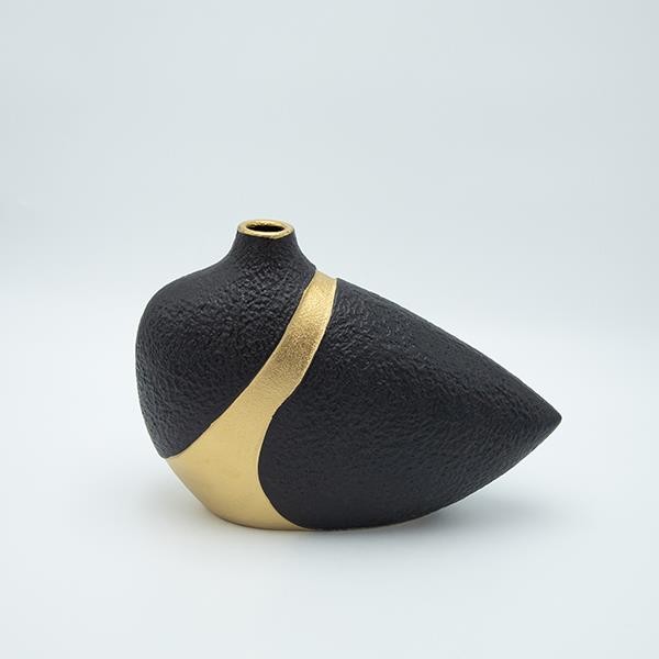 ΒΑΖΟ ΚΕΡΑΜΙΚΟ ΜΑΥΡΟ - ΧΡΥΣΟ 30x11.5x20.5cm