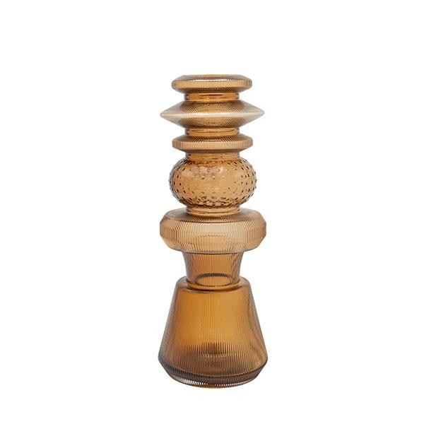 ΒΑΖΟ ΓΥΑΛΙΝΟ ΚΑΦΕ 14x14x38cm