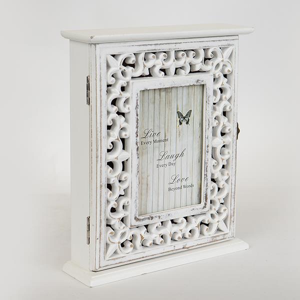 ΚΛΕΙΔΟΘΗΚΗ ΞΥΛΟΓΛΥΠΤΗ ΛΕΥΚΗ - ΓΚΡΙ 22x6x26.5cm