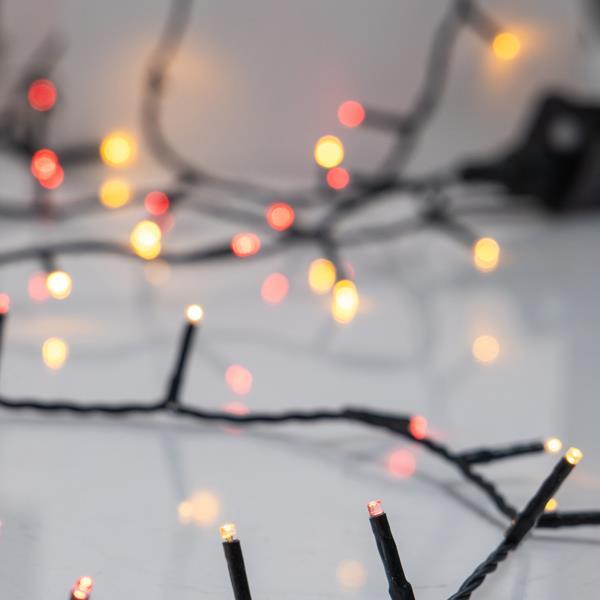 ΣΕΙΡΑ, 240 LED 3mm, 31V ΜΕΤΑΣΧΗΜΑΤΙΣΤΗ, 8 ΠΡΟΓΡΑΜΜΑΤΑ & ΜΝΗΜΗ, ΠΡΑΣΙΝΟ PVC ΚΑΛΩΔΙΟ, ΚΟΚΚΙΝΟ & ΘΕΡΜΟ ΛΕΥΚΟ LED (ΕΝΑΛΛΑΞ) ΑΝΑ 5cm, ΠΡΟΕΚΤΑΣΗ ΠΑΡΟΧΗΣ 3m, IP44
